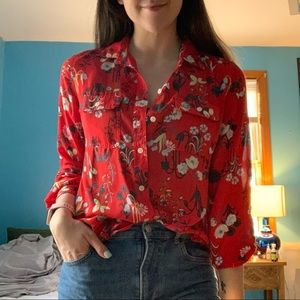 Floral Button Up Blouse